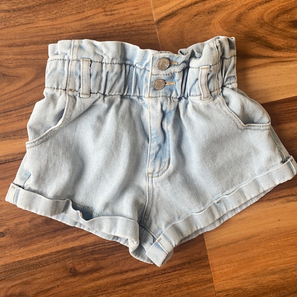Pacsun Shorts mom 22 waist denim blue jeans pockets 100% cotton belt loops xxs